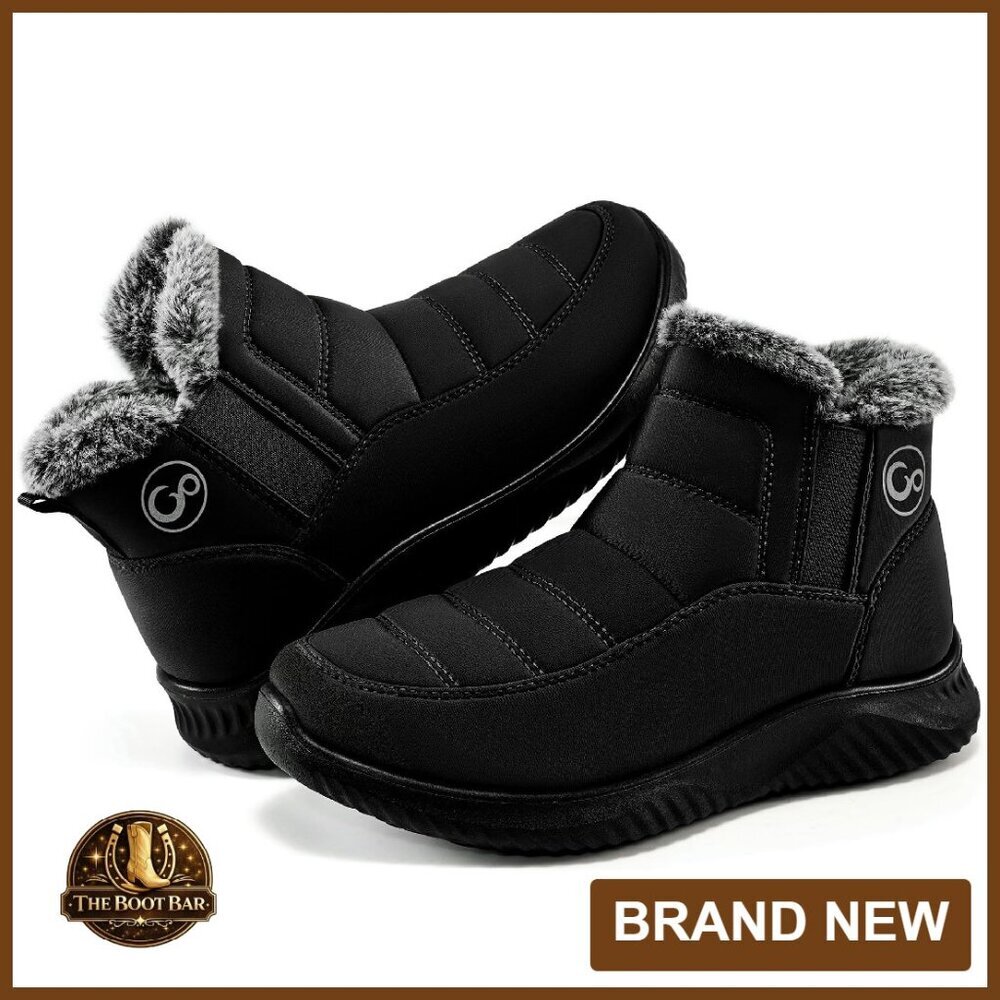 Women's Winter Snow Boots Waterproof Non-Slip Ankle Booties Fur Lined
